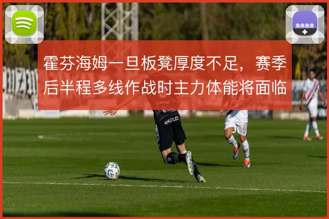 霍芬海姆一旦板凳厚度不足,赛季后半程多线作战时主力体能将面临严峻考验